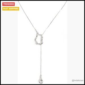 Y Shaped Lariat Necklace, Alloy Electroplating Finish, Lobster Clasp